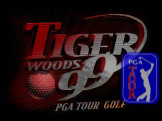 Tiger Woods 99 - PGA Tour Golf title screen for Playstation